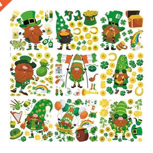 Patrick's Day Wall Stickers Gnome Tomte Window Cling