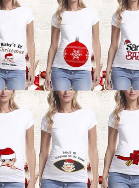 Pregnancy Shirt Maternity Christmas Ladies Top Women Pregnan
