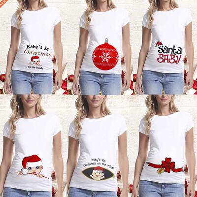 Pregnancy Shirt Maternity Christmas Ladies Top Women Pregnan