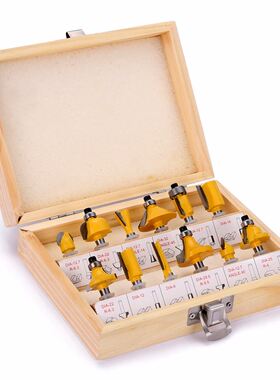12pcs 1/4'' Shank Carbide Router Bit Set + Wrench wi
