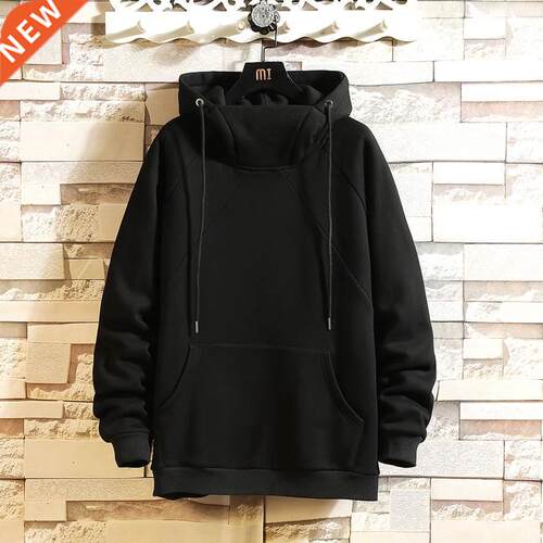 Japan Style Casual O-Neck 2022 Spring Autumn Black Hoodie Sw