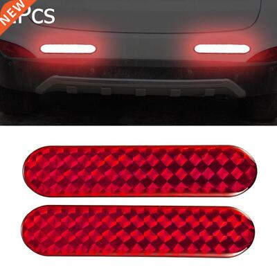 2Pcs Sign Red Night Lamp Alarm Car Reflective Strips Door Bu