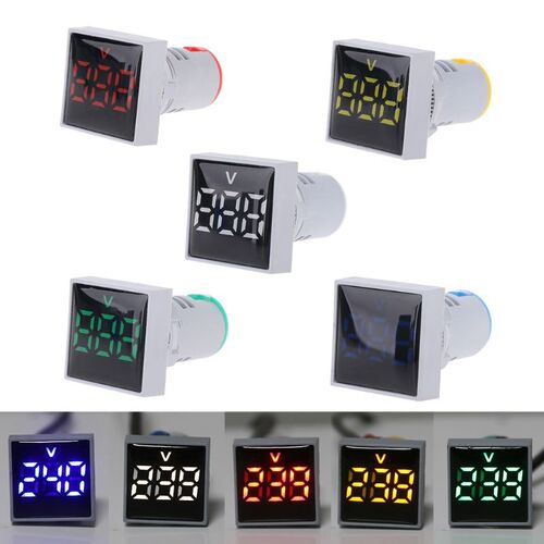 Square Voltmeter AC 20-500V Volt Meter Panel LED Digital Vol
