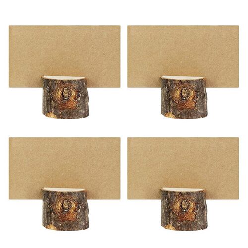 20pcs/10 Sets Creative Wooden Bark Memo Holder Wood Pile