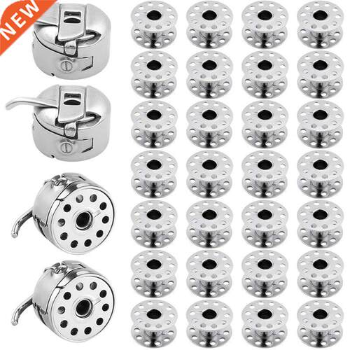 4Pcs Sewing Machine Bobbin Case Bobbin Hder with 28Pcs Met