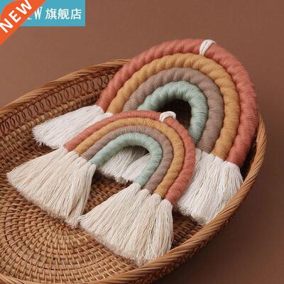 Rainbow Wall Hanging Ornament Handmade Weaving Macrame Home