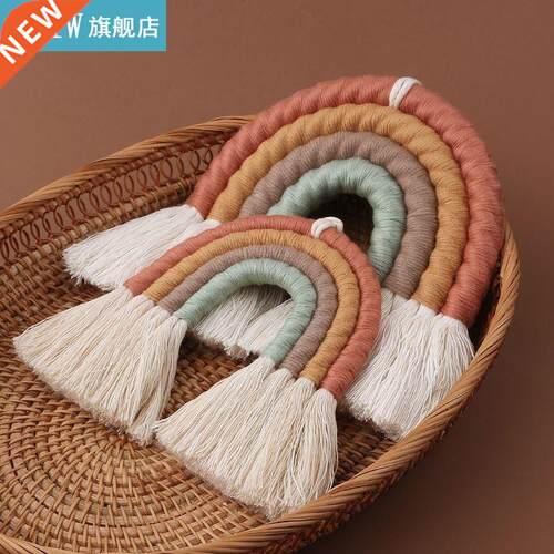Rainbow Wall Hanging Ornament Handmade Weaving Macrame Home