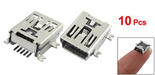 SODIAL(R) 10 x Mini USB 5 Pin Socket Female Solder Plug Adap