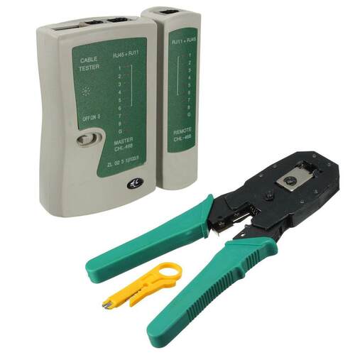 Tester Lan rj45 rj11 + Crimping Pliers for Ethernet Connecto