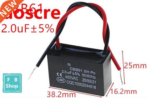 1pcs CBB61 2uF 450VAC starting capacitance AC Fan Capacitor