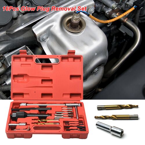 16Pcs Glow Plug Removal Set 8mm 10mm Damaged Extractor Tool