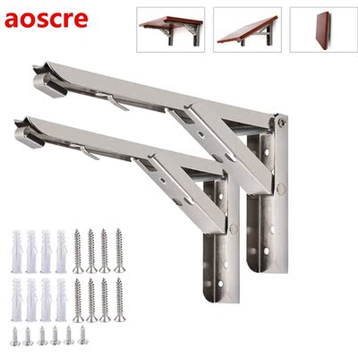 Folding Shelf Brackets Heavy Duty Stainless Steel Collapsibl