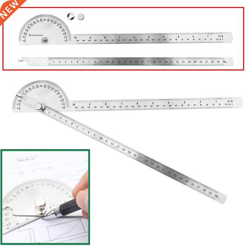 1pc Stainless Steel Angle Ruler 180 degree Protractor Finder