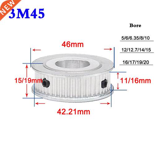 1Pcs 3M 45 Tooth To 50 Tooth Synchronous Wheel Timing Belt P