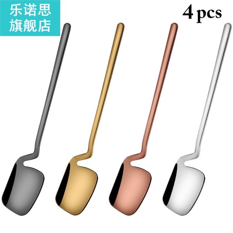 4pcs Stainless Steel Iron Shovel Spoon Coffee Ice Cream Spoo