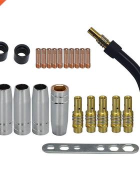 24Pcs 15AK Binzel Torch Consumables Electrode and Shield Cup