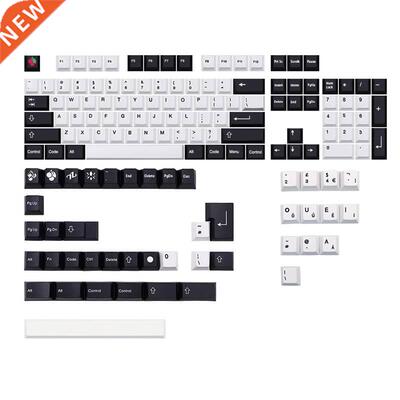For ISO Black White Pbt Dye Subb Keycap Cherry Profile Keyca