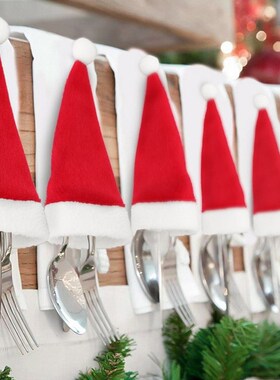 5Pcs Christmas Tableware Holder Teaspoon Chopstick Cutlery S