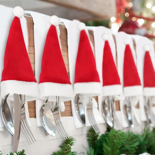 5Pcs Christmas Tableware Holder Teaspoon Chopstick Cutlery S