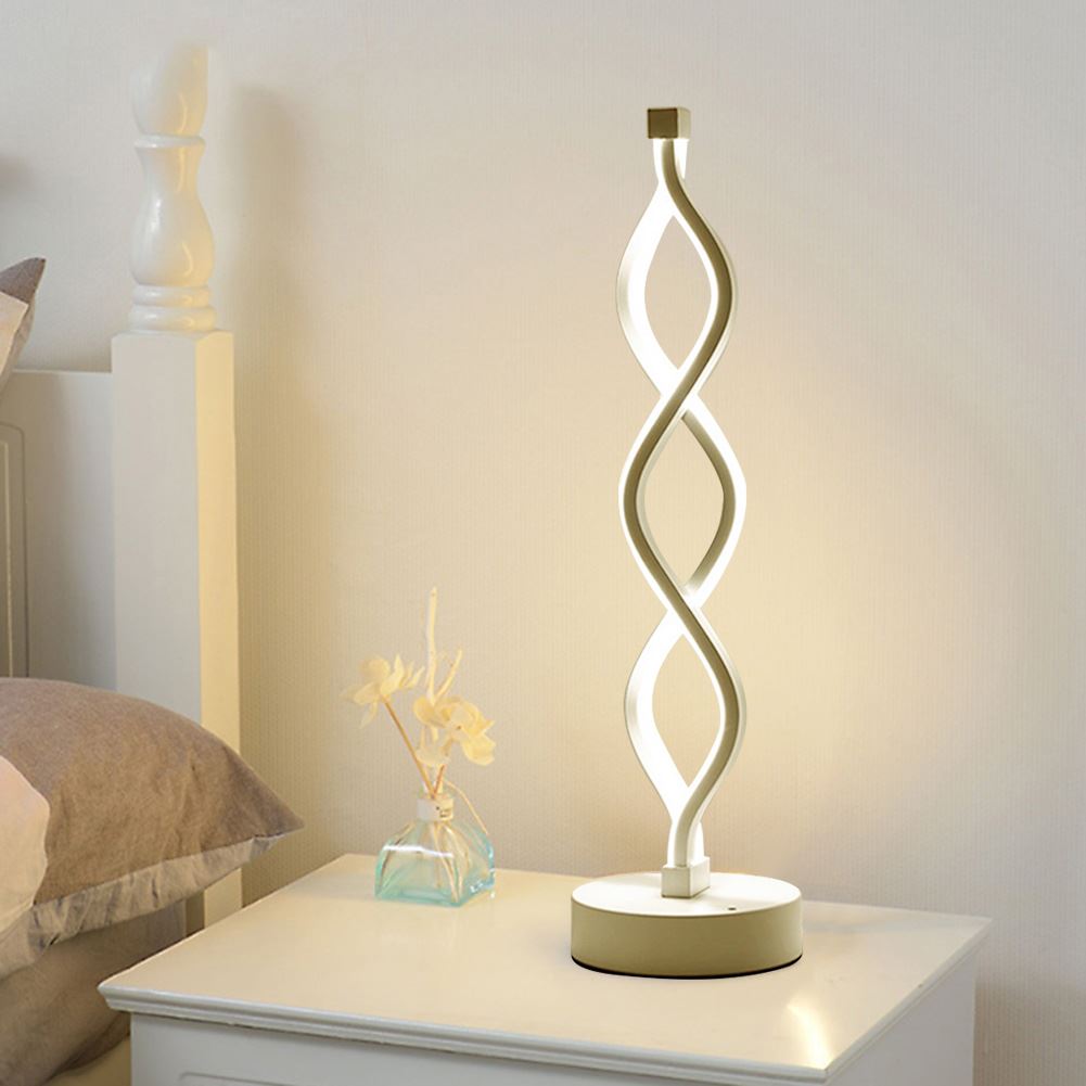Spiral Wave LED Table Lamp Easy Install Energy-Saving Modern
