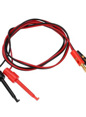 1 Pair 4mm Gold Plated Banana Plug to Test Hook Clip 1M Lead