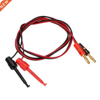 1 Pair 4mm Gold Plated Banana Plug to Test Hook Clip 1M Lead