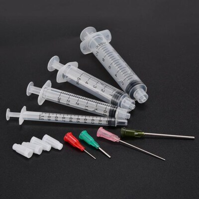 4pcs 1ml 3ml 5ml 10ml Clear Syringes Luer Syringe With 4pcs