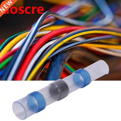 50Pcs Heat Shrink Butt Terminal Waterproof White Solder Slee