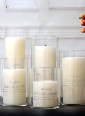 Housewares Glass Cylinder Vase,Candle Holders,Decorative Cen