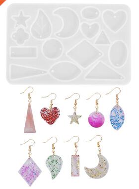 Handmade Resin Round Heart Pendant With Hole Clear Silicone