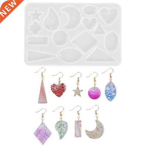 Handmade Resin Round Heart Pendant With Hole Clear Silicone
