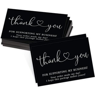 30Pcs/Pack Thank You for Your Order Card Black & Whi