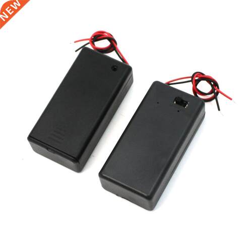 Pair 9V Holder Storage Case ON/OFF Switch w Cap 2 Pcs