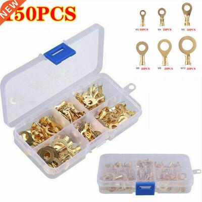 150pcs Round Bare Crimp Copper Ring Terminals Wire Connector