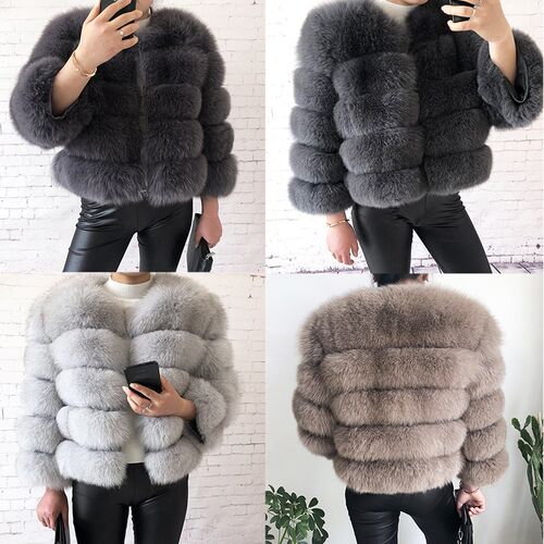 2021 new style real fur coat  natural fur jacket female