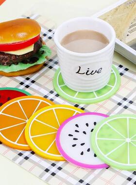 1 Pcs Fruit Shape Coaster Creative Cup Pads Silicone Insulat