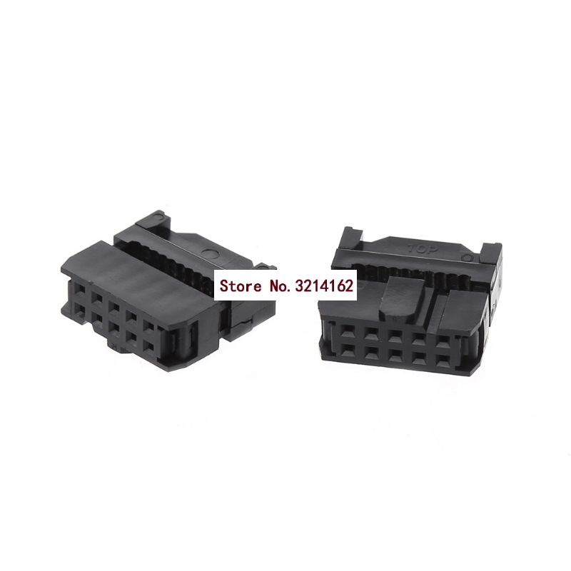 10Pcs FC-10P 2x5Pin Row Pitch 2.54mm IDC Socket Connector Fe
