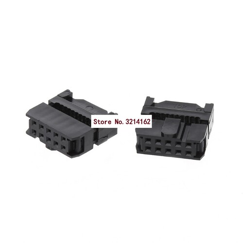 10Pcs FC-10P 2x5Pin Row Pitch 2.54mm IDC Socket Connector Fe
