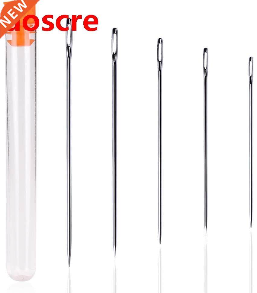 6PCS Long Sewing Needles 5Size Large Eye Stitching Needles_虎窝淘