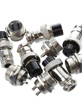 Panel Mount 16mm 2Pin Aviation Connectors Plugs 5 Pcs