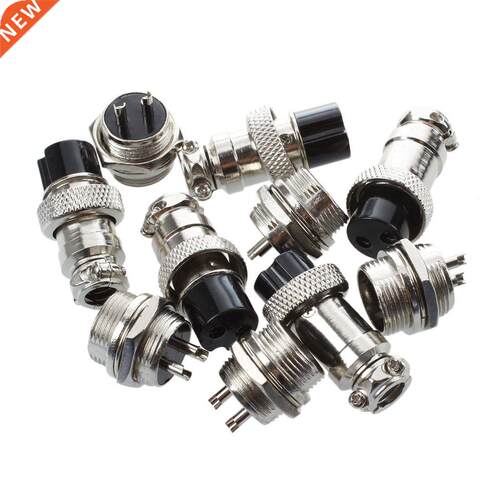 Panel Mount 16mm 2Pin Aviation Connectors Plugs 5 Pcs