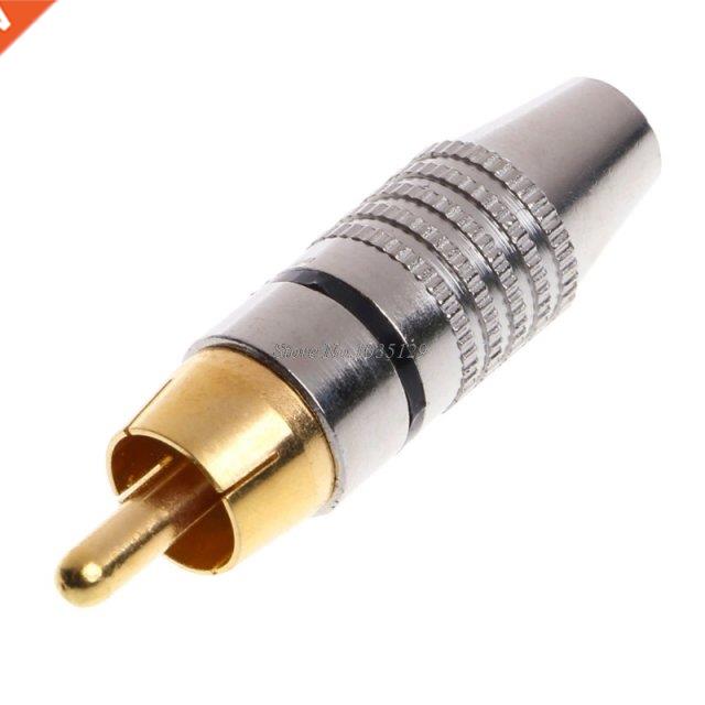 20 Pcs RCA Plug Audio Video Locking Cable Connector Gd Pla