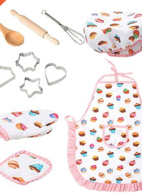 Kids Cooking And Baking Apron Set Kitchen Deluxe Chef Set Co