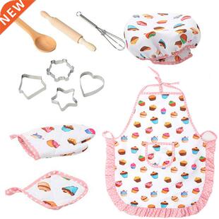 Kids Cooking And Baking Apron Set Kitchen Deluxe Chef Set Co