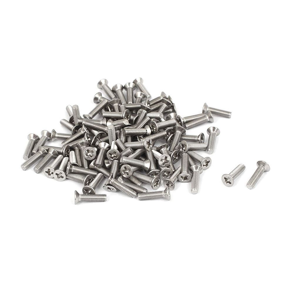 M3x12mm 304 Phillips Flat Countersunk He Screws 100pcs