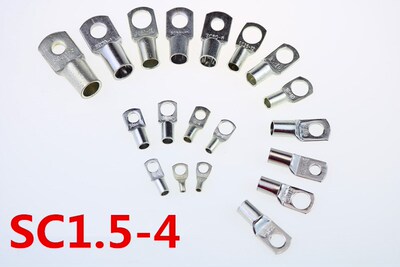 100pcs/Lot SC 1.5-4 1.5mm2 4mm Bolt Hole Tinned Copper Cable