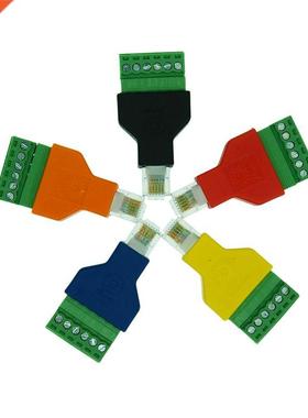 5pcs/lot Mixed Color RJ12 6P6C to secrw terminal block conne