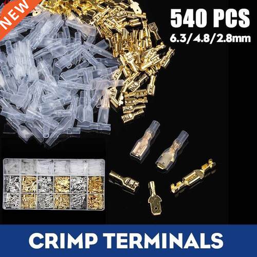540Pcs2.8/4.8/6.mm Crimp Terminals Insulated Seal Electrica
