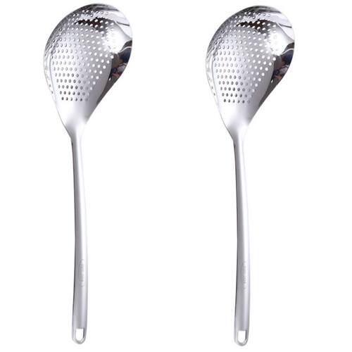 2PCS Multi-Functional Hot Pot Skimmer Spoon Stainless Steel