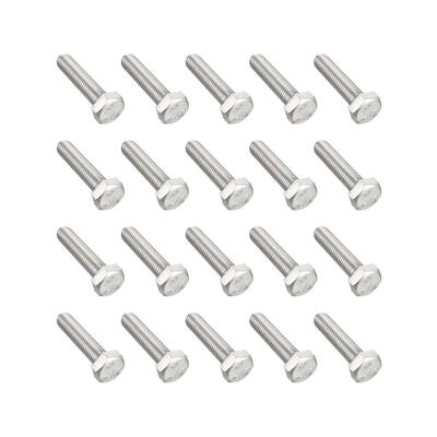 M8 Thread 35mm 304 Stainless Steel Hex Screws Bolts 20pcs